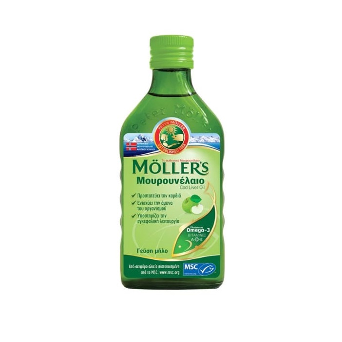 Moller's Μουρουνέλαιο σε Υγρή Μορφή με Γεύση Μήλο 250ml