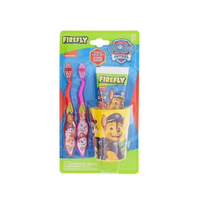 Firefly Nickelodeon Paw Patrol Παιδικό Σετ 4 Τεμαχίων Οδοντόβουρτσα, Οδοντόκρεμα & Ποτηράκι 1τμχ