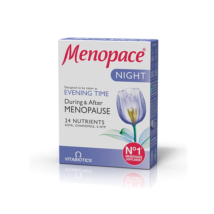 Vitabiotics Menopace Night Συμπλήρωμα Για Τα Νυχτερινά Συμπτώματα Της Εμμηνόπαυσης 30 Δισκία